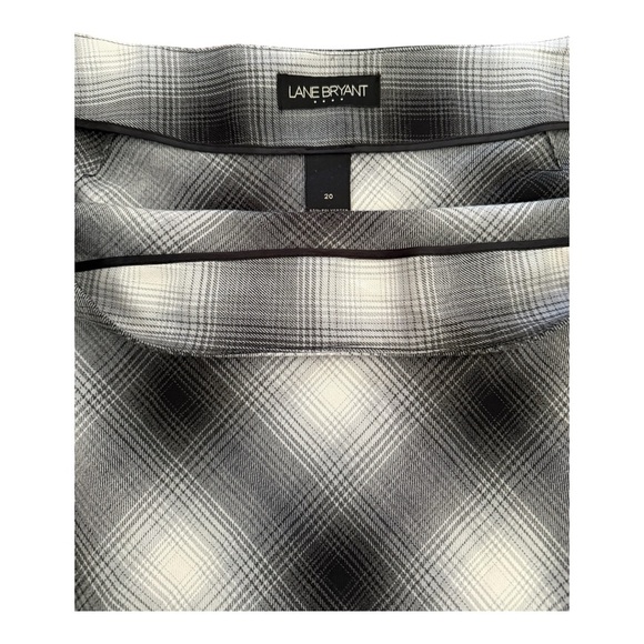 Lane Bryant Dresses & Skirts - Lane Bryant Monochrome Plaid Skirt Black Gray White A-line Midi Business Casual
